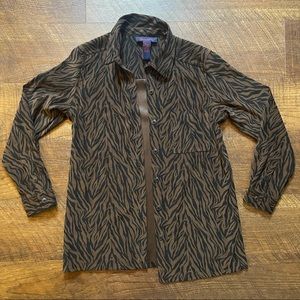 Vintage brown zebra button up